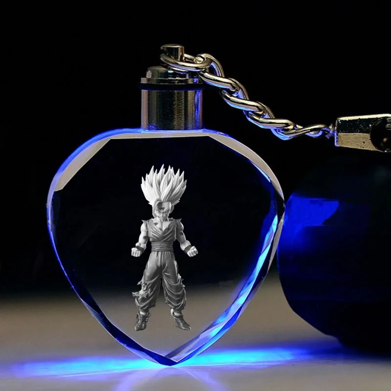 Аниме Dragon Ball брелок Сон Гоку Мастер Роши Тянь Шинхан куририн Вегета в форме сердца кристалл брелок милый забавный мультфильм - Цвет: 6