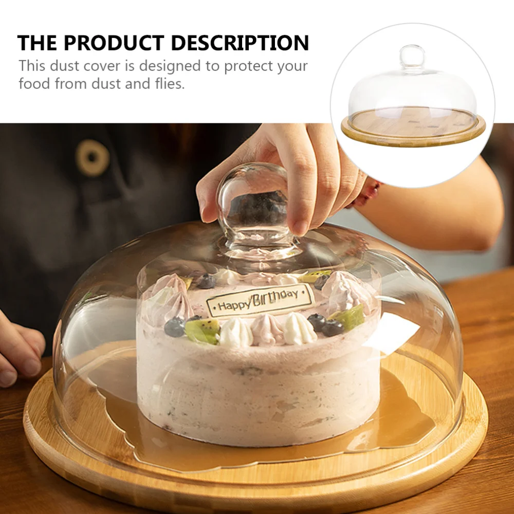 

1 Pc Multipurpose Dessert Plate Serving Plate Useful Food Tray with Glass Cover