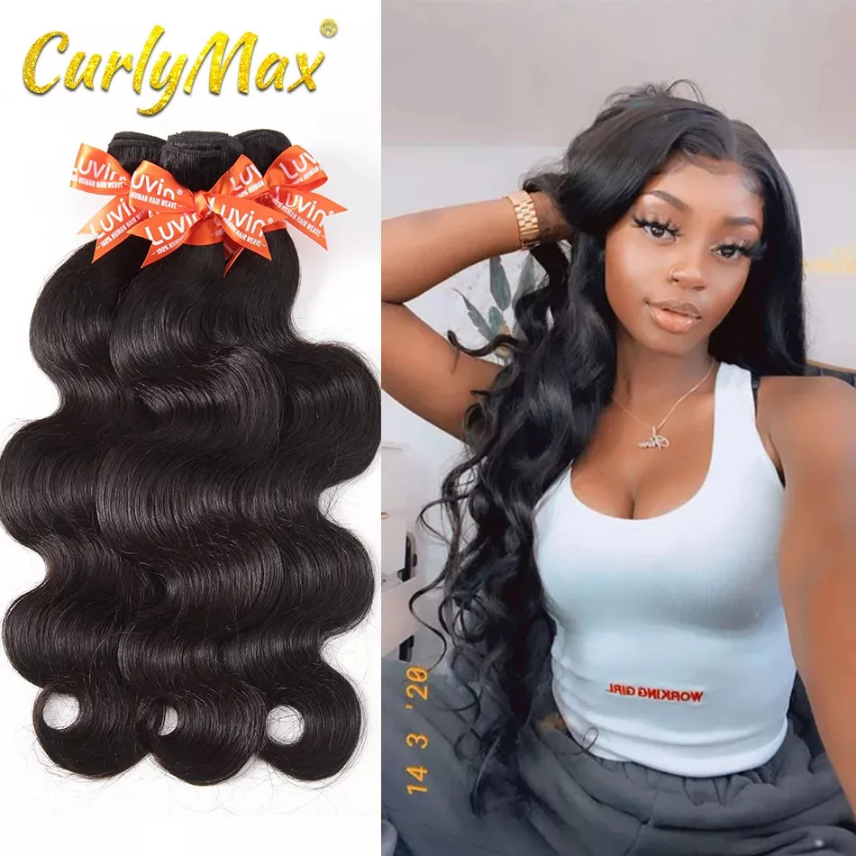 Luvin Body Wave 28 30 32 малазийские волосы 1 3 пучка сделка Необработанные 100% Человеческие