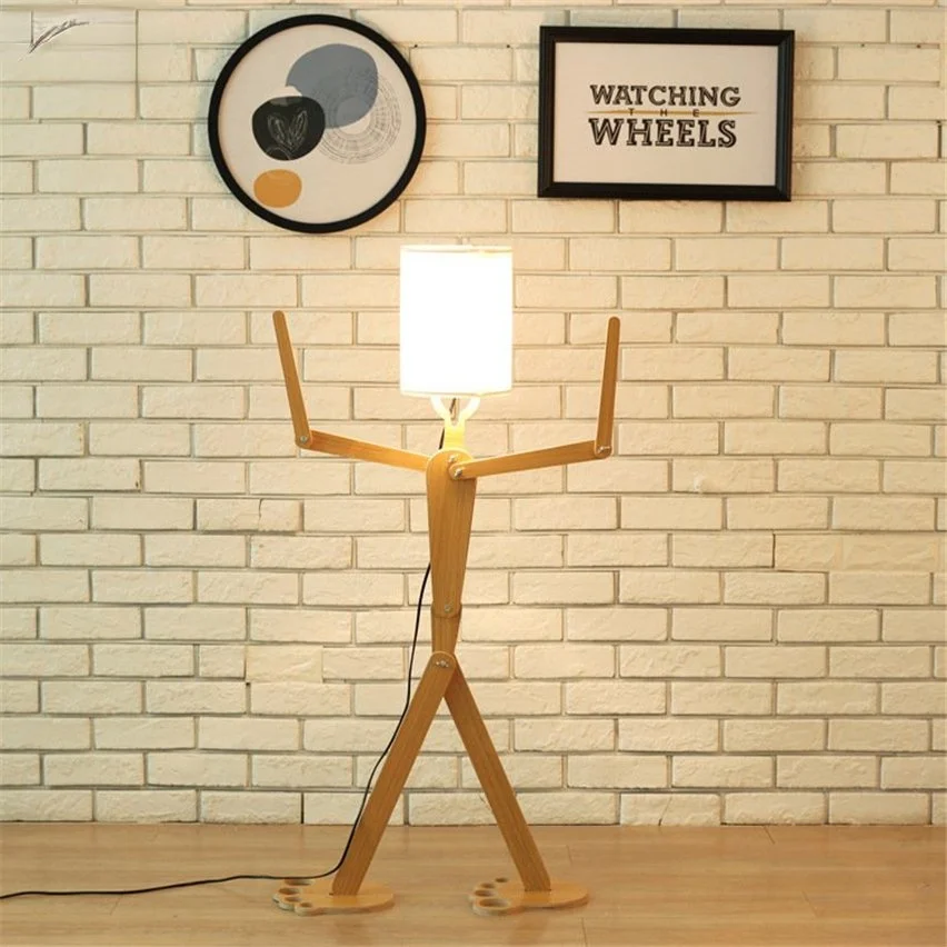 Современные Простые креативные деревянные напольные лампы для спальни гостиной