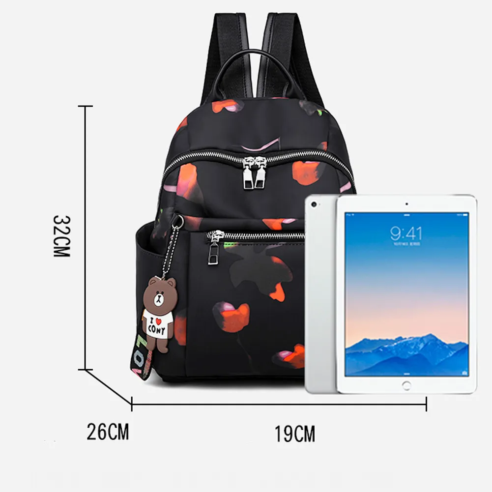 Студенческая ветровая Ткань Оксфорд Противоугонная школьная сумка цветок для