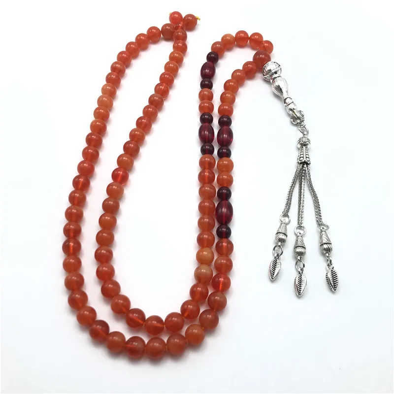 

JunKang Seed Pendant Metal Tassel Prayer Beads Bracelet Rosary Necklace Men and Women Fashion Jewelry Muslim Islam Religion