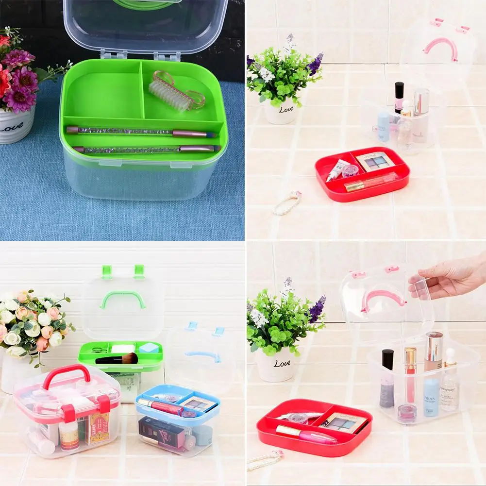 Пластиковый бытовой контейнер для хранения двухуровневый Настольный органайзер