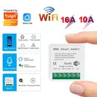 Мини-коммутатор Tuya, Wi-Fi, 1610A, белый, 2-сторонний модуль управления умным домом, таймер освещения, работа с приложением Alexa, Google Home Smart Life