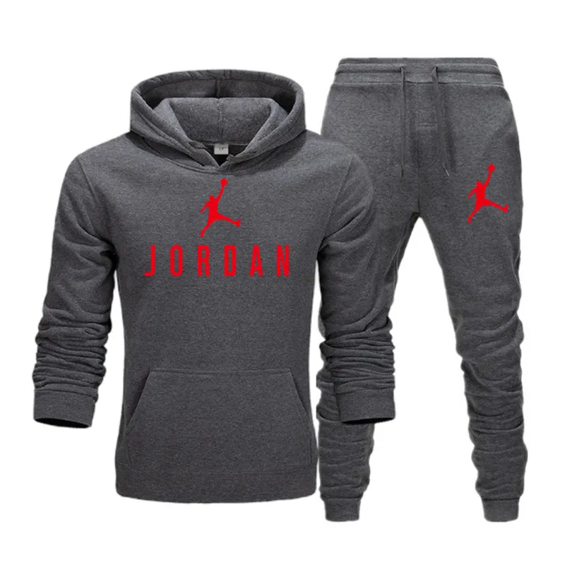 

New 2020 Brand Tracksuit Fashion Men Sportswear Two Piece Sets All Cotton Fleece Thick hoodie+Pants Sporting Suit Male