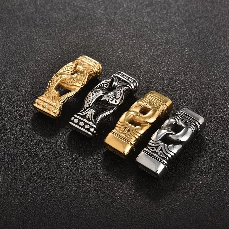 Винтажные тотемные соединители для замка из нержавеющей стали мужчин кожаный