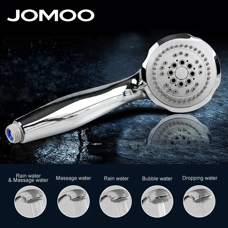 JOMOO, насадка для душа высокого давления, 5 струй, водосберегающая, абс покрытие, душ, 3,5 дюймов, насадка для душа с держателем для шланга из нержавеющей стали