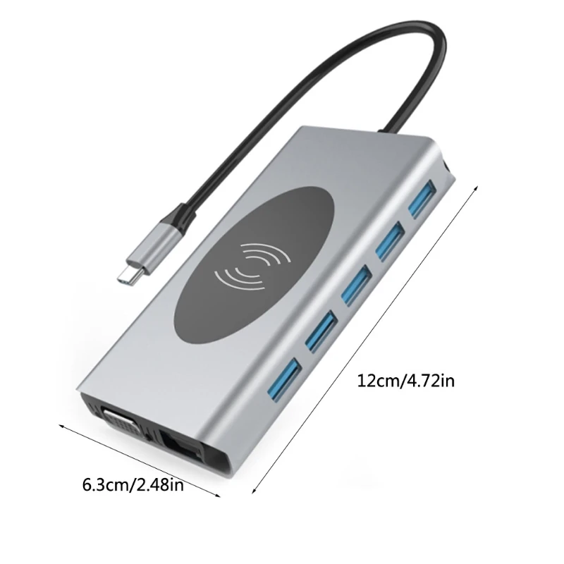 

Upgrade New Multi-Functional USB Hub 14 in1 Docking Disk Dual 4K HDMI-Compatible SD TF Rj45 VGA All In One Supper Fast
