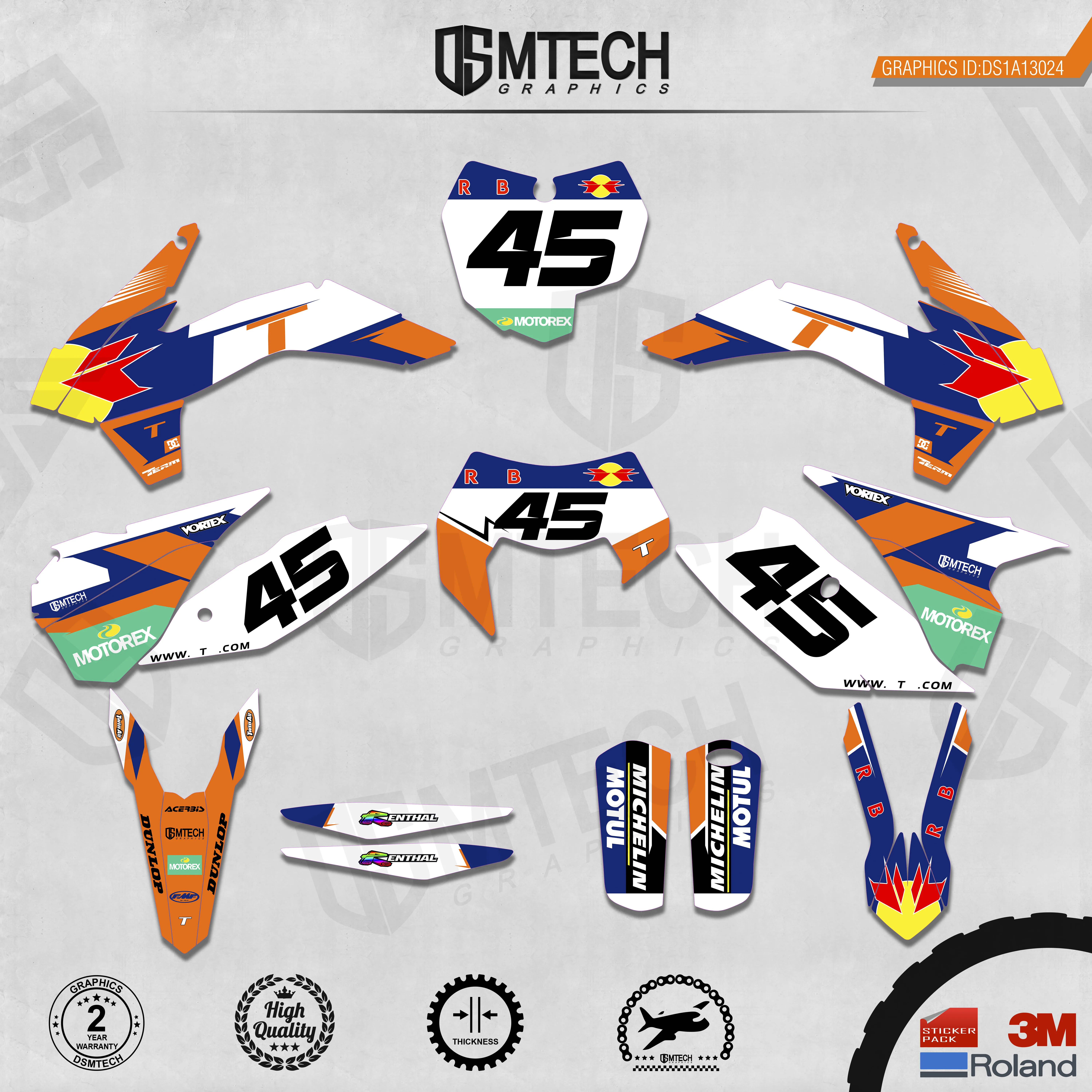 DSMTECH Customized Team Graphics Backgrounds Decals 3M Custom Stickers For 2013-2014 SXF 2015 SXF 2014-2015 EXC 2016 EXC  024