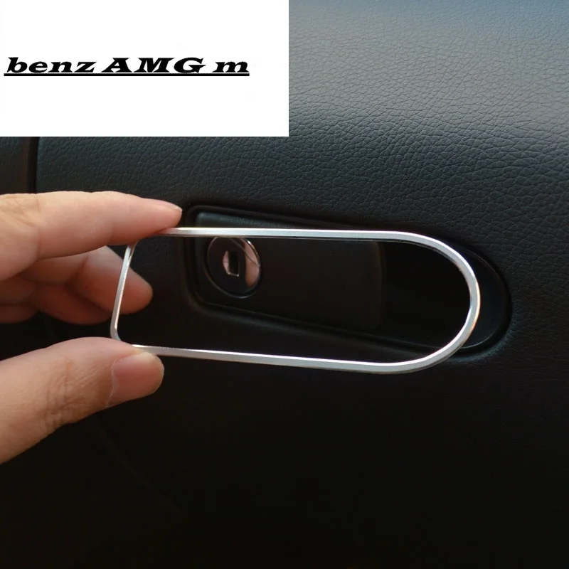 Car Copilot Glove Box Switch Frame Decoration Sticker Trim Aluminium Alloy For Mercedes Benz C Class W205 GLC X253 2015-17
