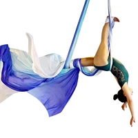 FITNESS Ombre Colorful Aerial Silks Set 10 Yards 92 Meters Low Stretch Nylon High Strength Fly Silk Yoga Fly Trapeze Indoor