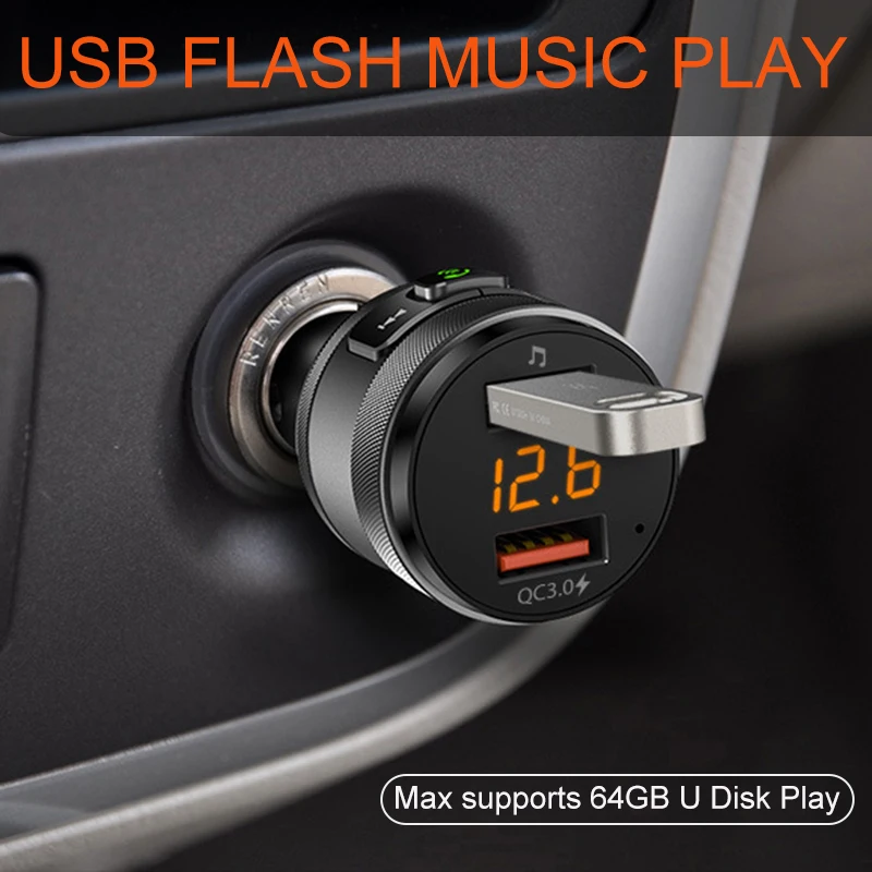 Автомобильный FM-трансмиттер Bluetooth 5 0 беспроводной громкой связи FM-модулятор