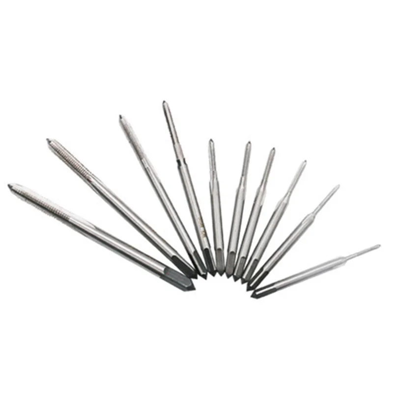 10Pcs M1-M3.5 HSS Hand Screw Thread Metric Plug Tap Drill Set Handle Wrench |