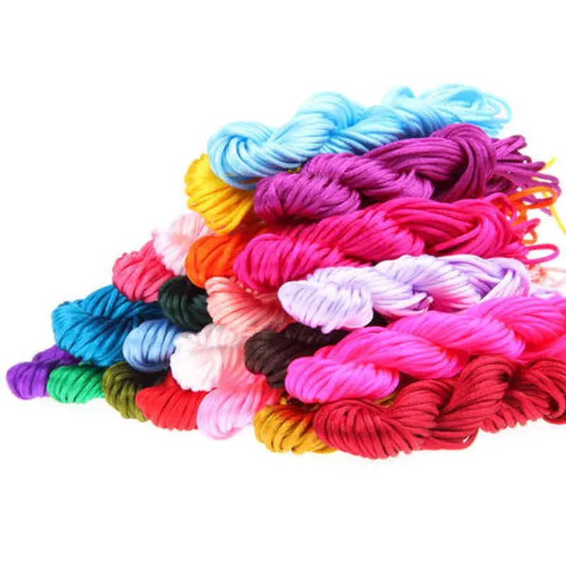 10meter Multicolor DIY Chinese Knot Bracelet Soft Satin Rattail Silk Macrame Cord Nylon for Arts and Crafts Twisted Rope 2mm | Дом и сад
