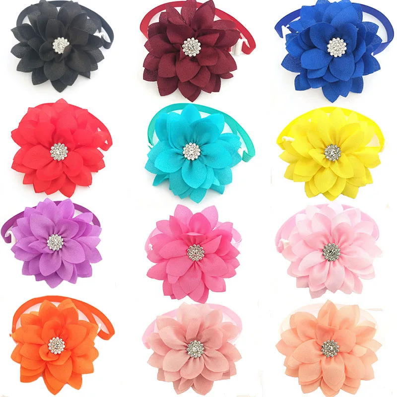

50/100pcs Pet Dog Cat Bowties Collar Pet Bows Puppy Cat Ties Bow Tie Neckties Flower Design Pet Cat Grooming Supplies