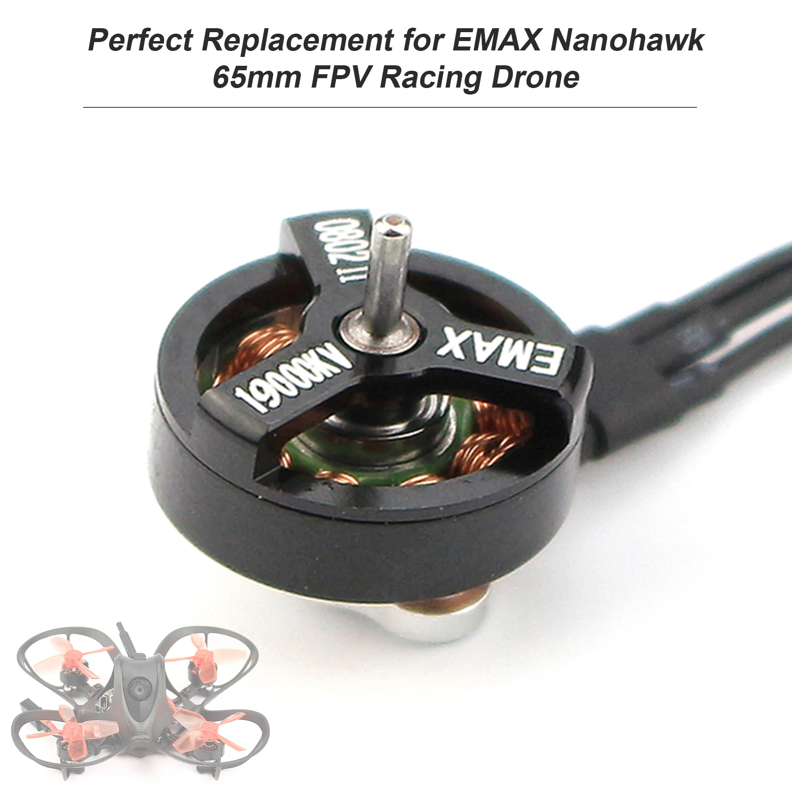 Для EMAX Nanohawk 65 мм FPV гоночного дрона TH0802 II 19000KV бесщеточный двигатель|Детали и