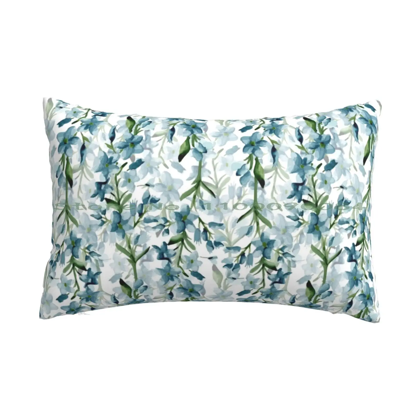 

Blue Branches Pillow Case 20x30 50*75 Sofa Bedroom Watercolor Floral Styled Elegance Effect Branch Textured Wallpaper