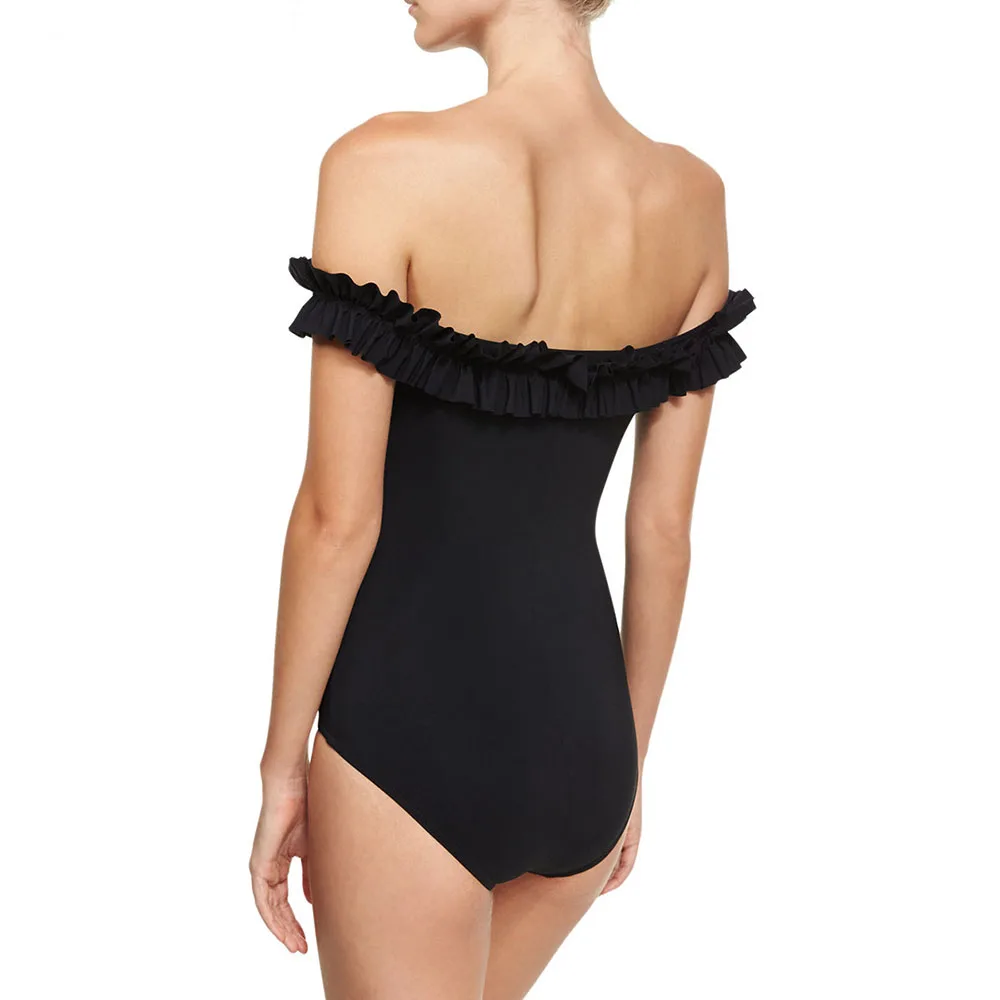 Цельный купальный костюм 2020 пикантная одежда для плавания женский однотонный