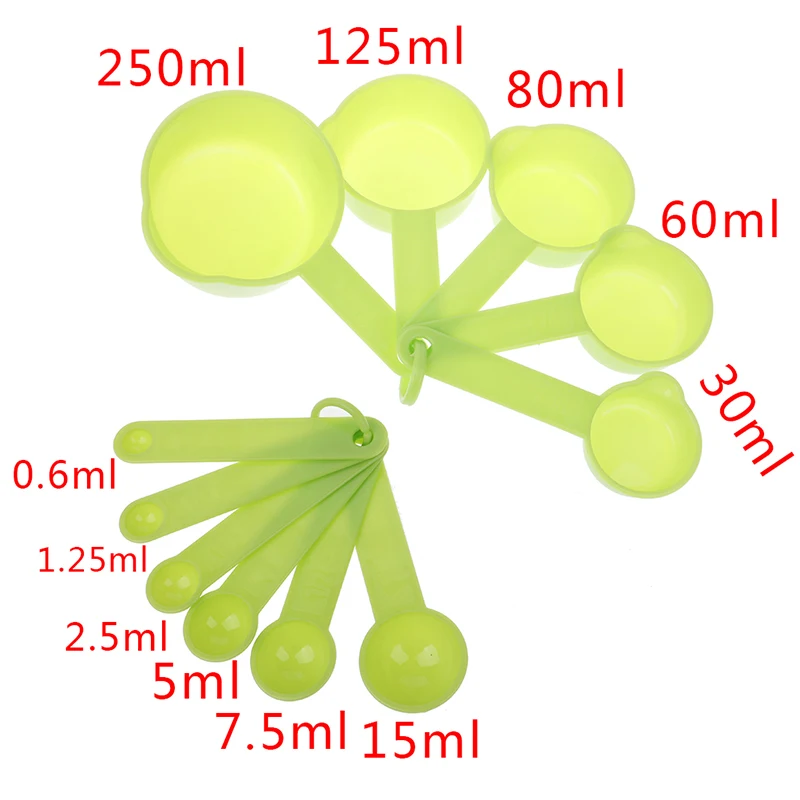 

5PCS/11PCS Useful Plastic Measuring Spoons Cups Set Home Cooking Kitchen Tools Measure For Baking Coffee Ladle Scale