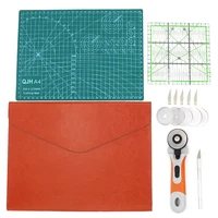 diy leather craft tool kit leather cutter with blades sewing patchwork ruler a4 cutting mat pu storage bag leather supplies