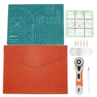 Набор инструментов для кожевенного ремесла сделай сам, искусственная кожа с лезвиями, линейка для шитья и лоскутного шитья, коврик для резки А4, сумка для хранения, кожаные принадлежности