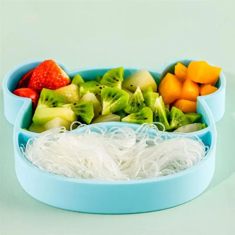 

1 Set Silicone Baby Tableware Cartoon Fruit Snack Plate Baby Dinnerware