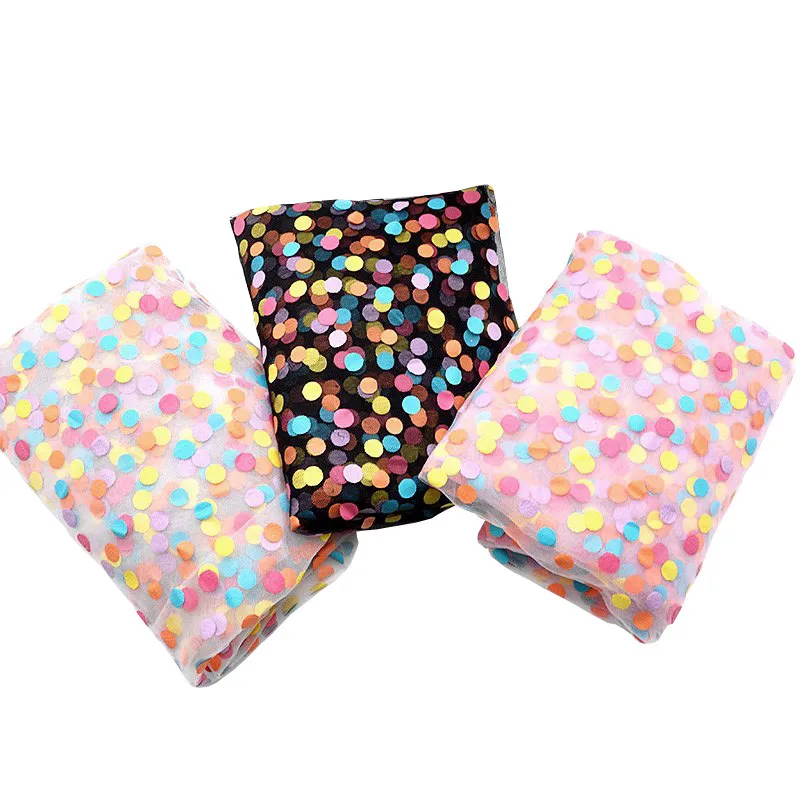 1 м красочная сетчатая ткань в горошек с блестками сделай сам украшения для