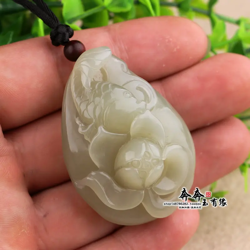 

Natural green jade pendant handcarved jadeite jade lotus men women penants necklaces jade jewelry jade necklace