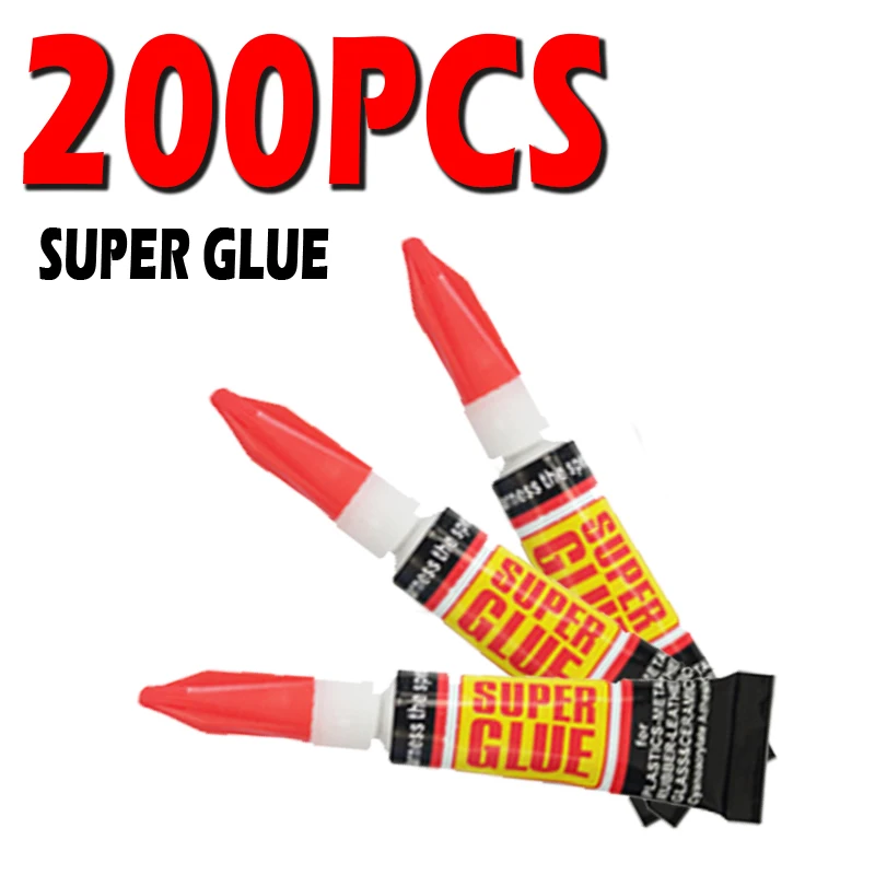 

200pcs Liquid Super Glue Wood Rubber Metal Glass Cyanoacrylate Adhesive Stationery Store Nail Gel 502 Instant Strong Bond
