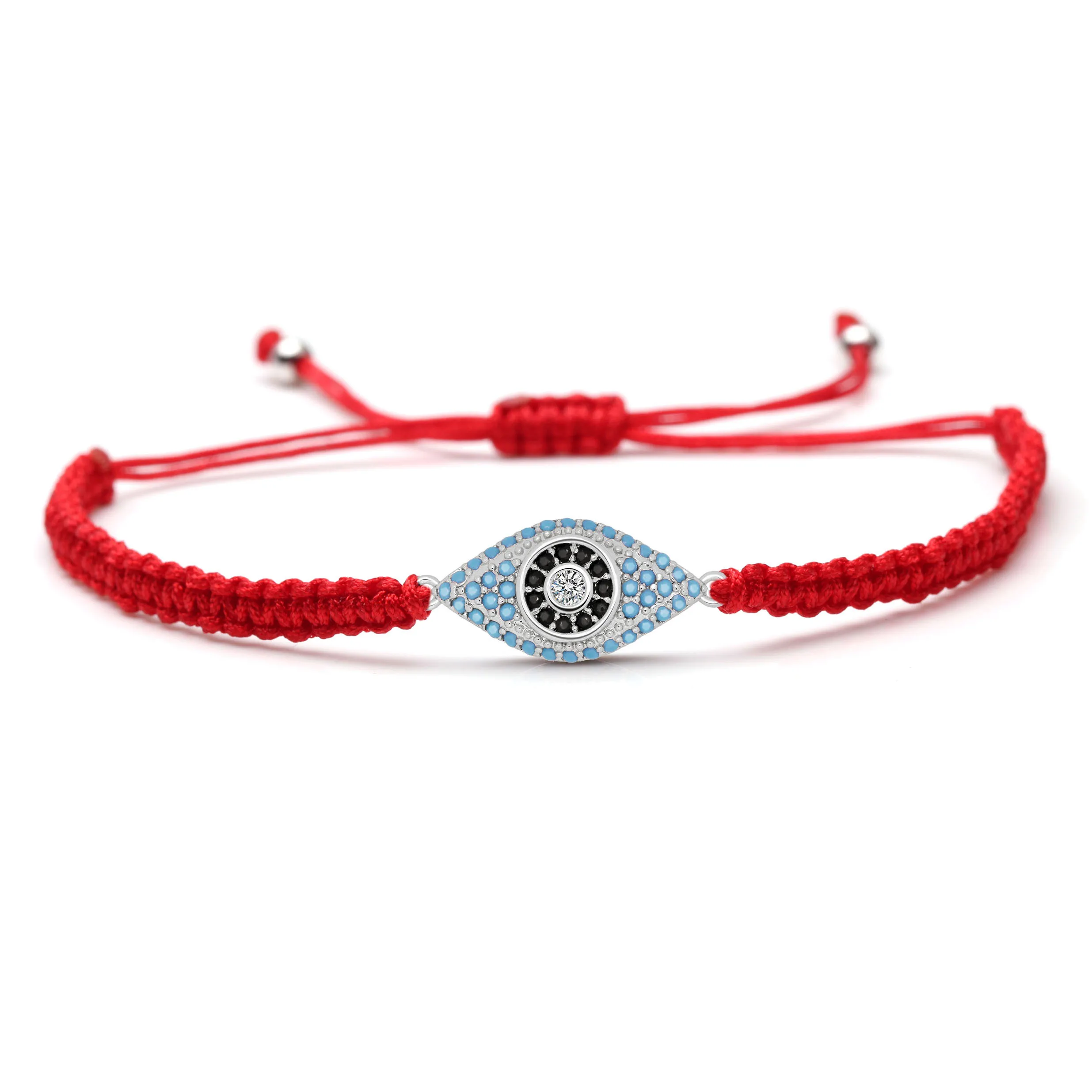 Блестящий Кристалл CZ греческий сглаза Charn макраме браслет для женщин и мужчин