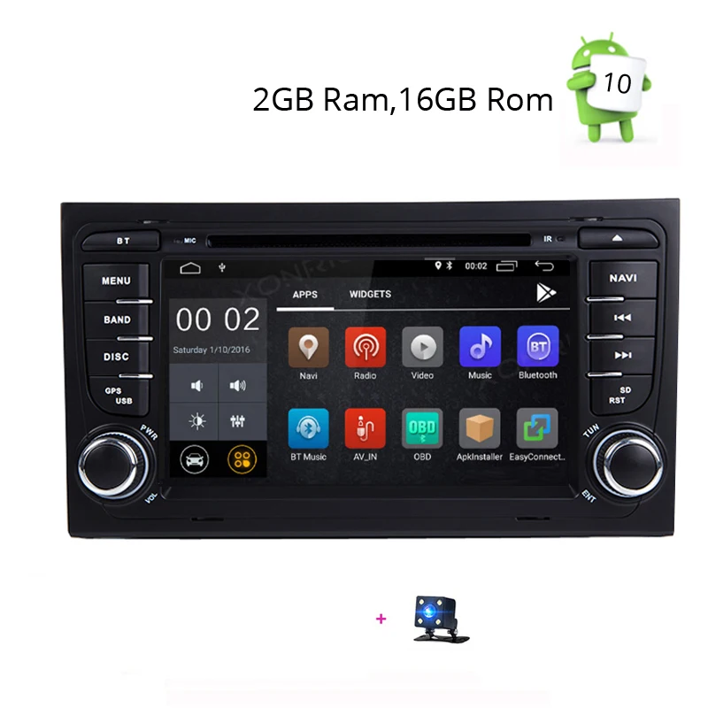 Android Reverse cam 2 din автомобильный DVD Радио мультимедийный плеер стерео для Audi A4 2002-2008 B5 B6 B7 gps Авторадио Навигационная Система головное устройство - Цвет: Android Reverse cam