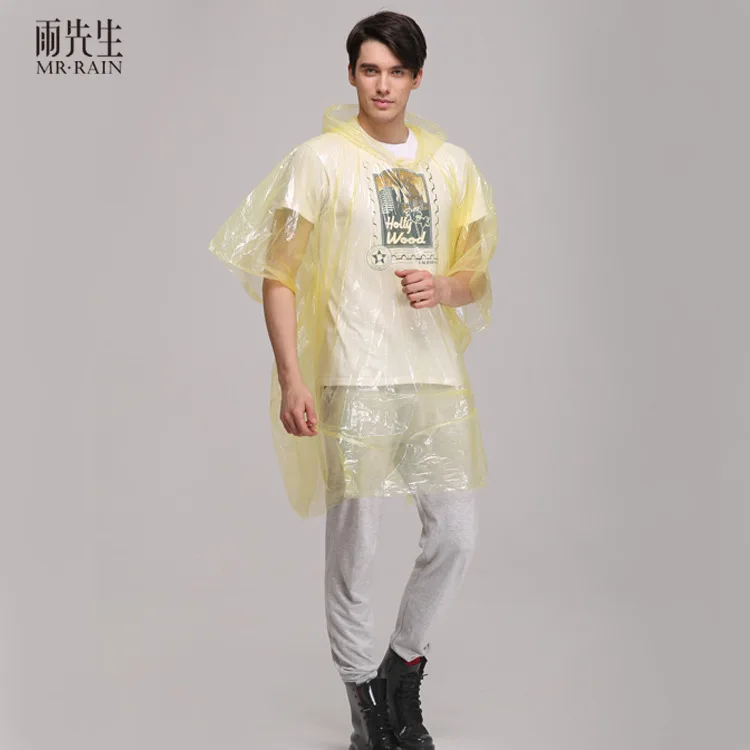 10 шт. одноразовые плащи для взрослых пончо PE улицы пеших прогулок