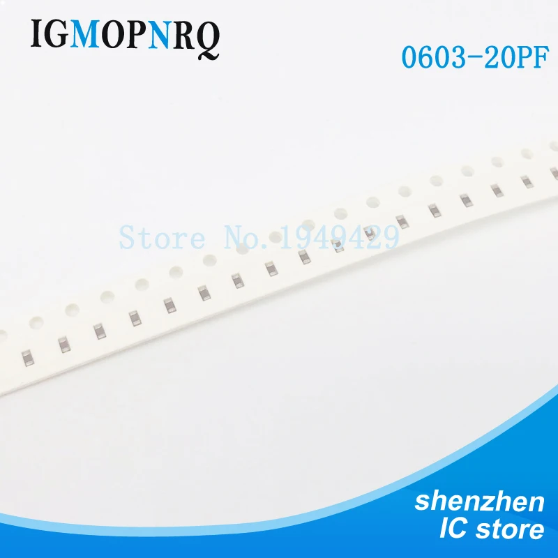 100 шт./лот 20PF погрешность 10% 50 в 200 20pf 0603 SMD толстопленочный чип многослойный