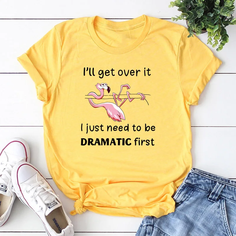 

Dramatic flamingos Print Women T Shirt Short Sleeve O Neck Loose Women Tshirt Ladies Fashion Tee Shirt Tops Camisetas Mujer