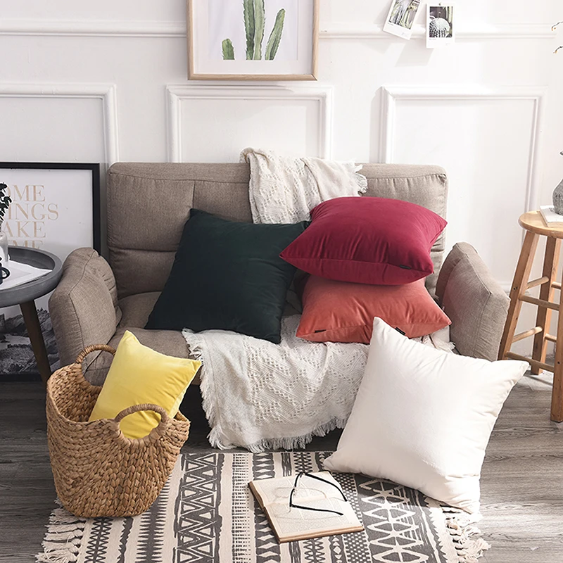 Роскошный бархатный чехол для подушки желтый розовый синий золотой белый черный