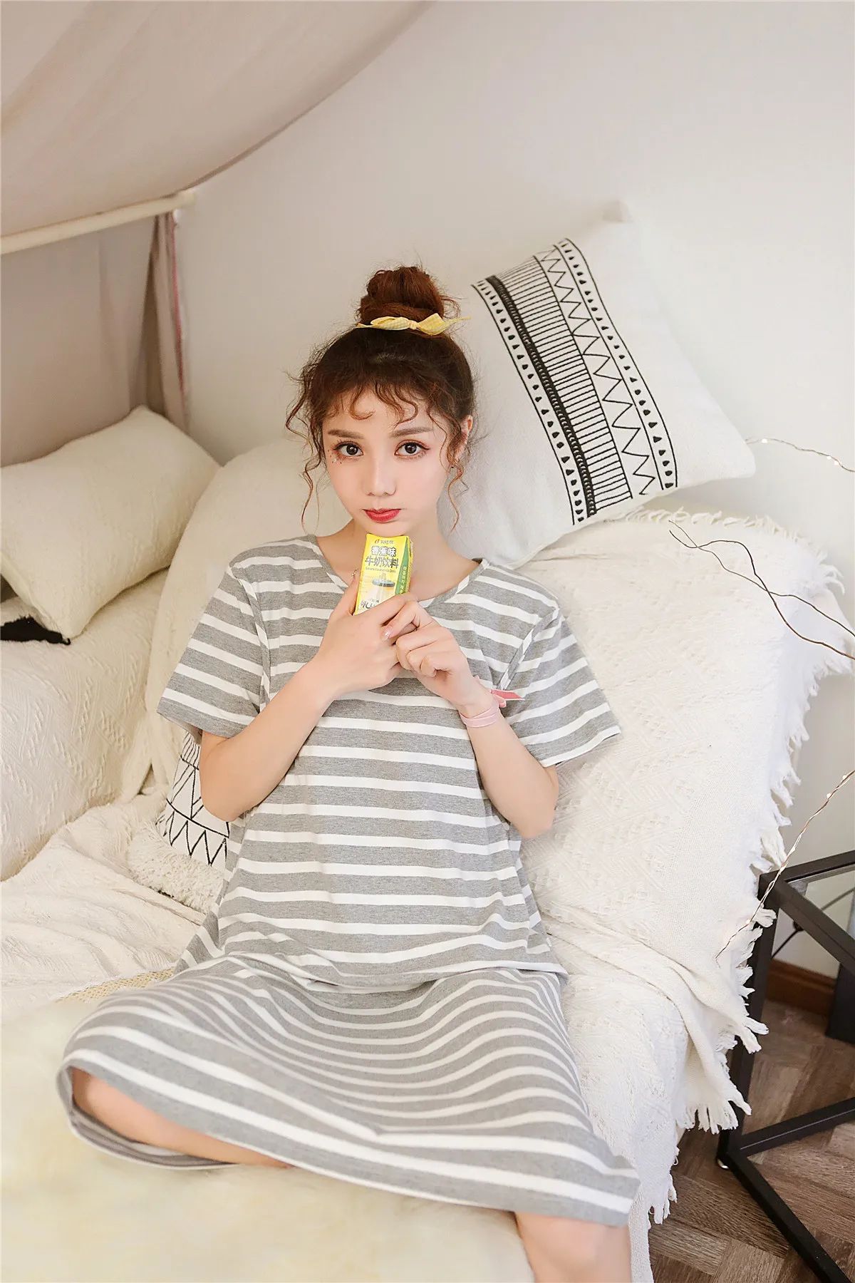 Maternity Breast Feeding Nursing Nightwear For Pregnant Nursing Nightdress Maternity Breastfeeding Nightgown Pregnancy Sleepwear