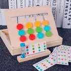 Учебное пособие по методике Монтессори, Четырехцветная игра, детские развивающие игрушки для развития логического мышления, Обучающие Детские деревянные игрушки