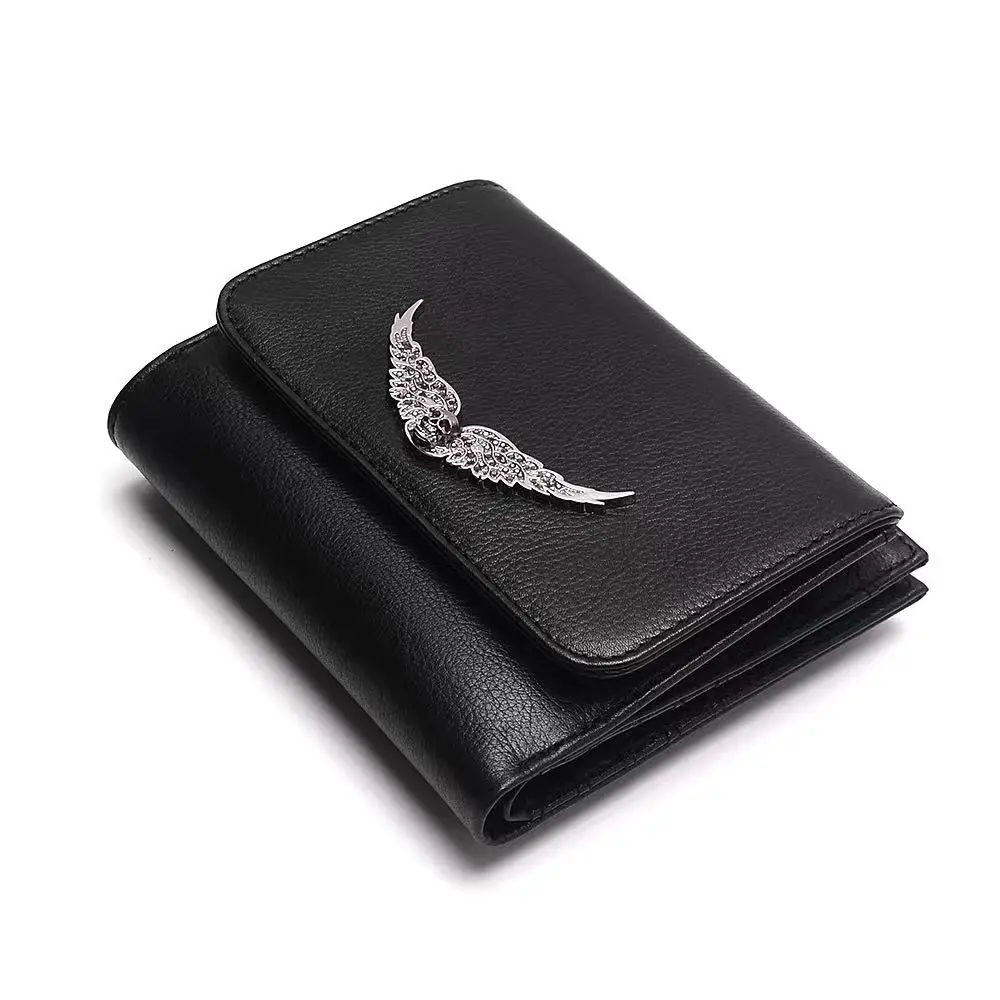 

Women Genuine Leather Wallet Black Wing 2021 New Female Fashion Purse