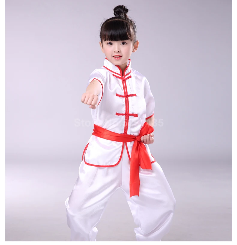 Детские единоборства, традиционный китайский Hanfu ушу кунг-фу форма, спортивный костюм Тай Чи топы, штаны Костюмы комплект Косплэй костюм