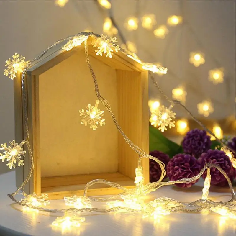

2M/3M Christmas Light Snowflake String Lights Fairy Garden Garland LED Light New Year Room Window Curtain Festival Decoration
