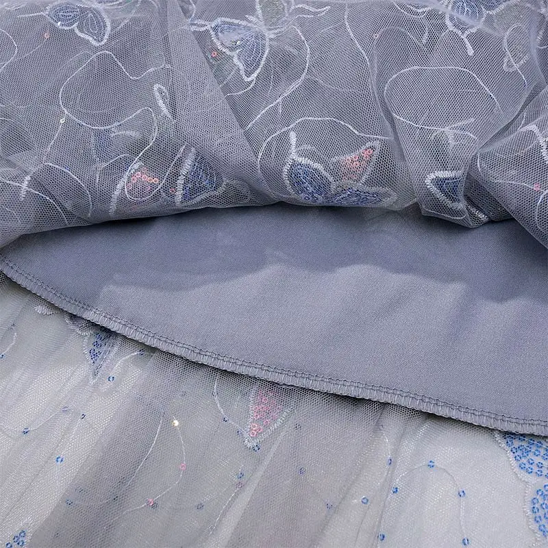 

Summer Yarn embroidery Women Mini Skirt Lady Butterfly gauze Kawaii Above Knee Skirts 2020 Summer Female Sweet Streetwear