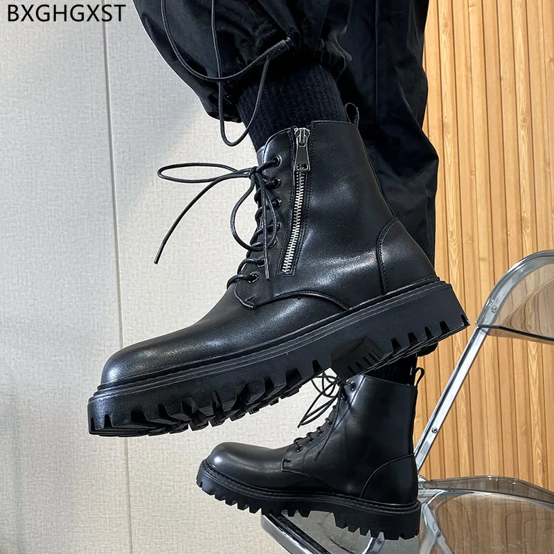 

Black Martin Boots for Man 2022 Designer Shoes Ankle Boots for Men Male Leather Shoes Man Winter Boots Men Casual Shoes Zapatos