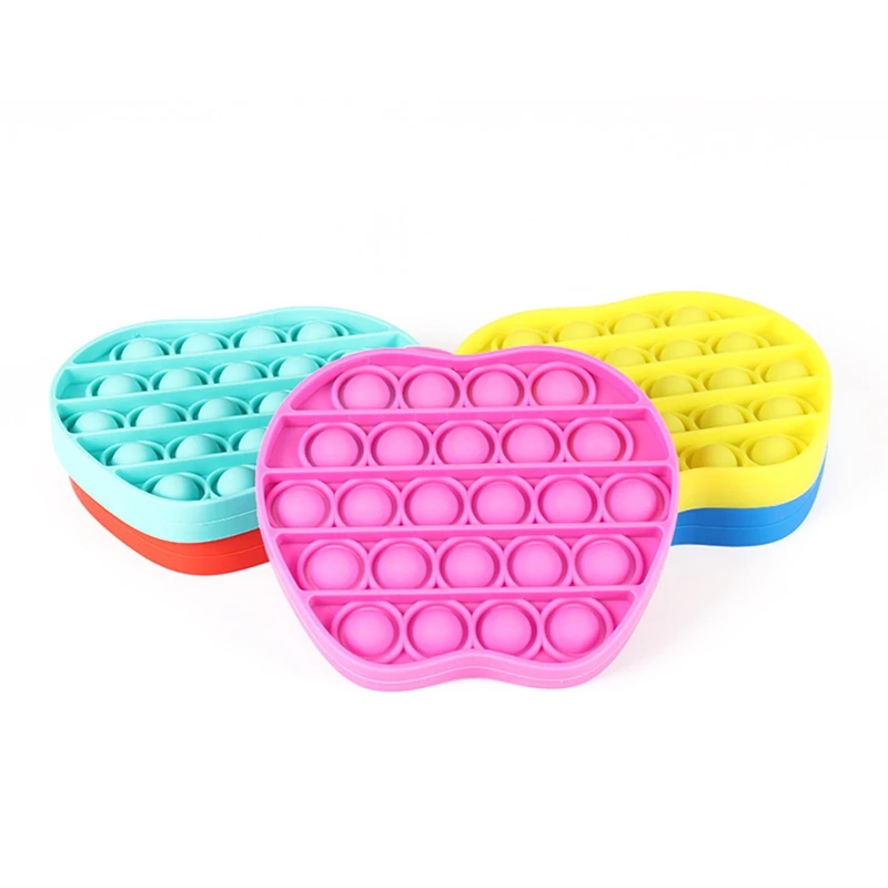 

1Pc Adult Child Push Pop Bubble Sensory Toy Autism Needs Stress Reliever Toys Funny Anti-stress Apple Shape Toys