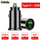 Автомобильное зарядное устройство Kebidu Mini с двумя USB-портами QC4.0 QC3.0 PD3.0 SCP быстрое зарядное устройство 5A 30W Быстрое Автомобильное зарядное устройство для iPhone Xiaomi