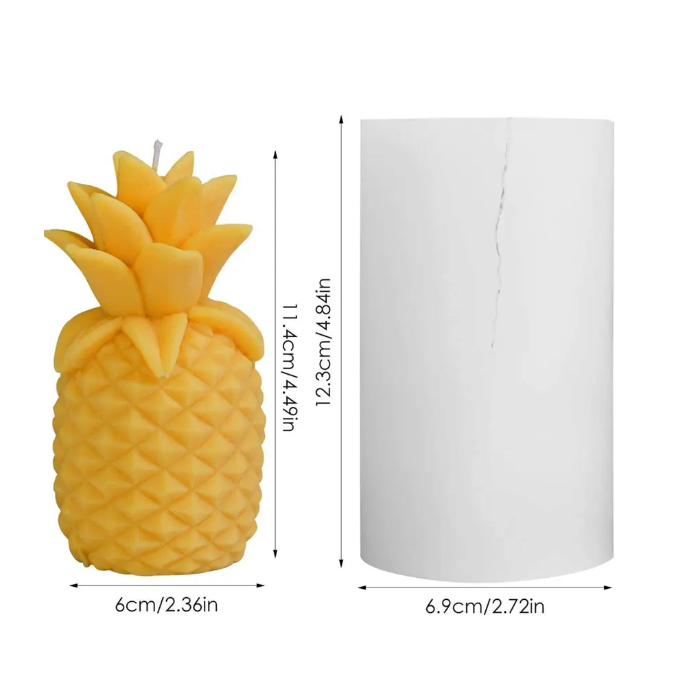 

3D Pineapple Shape Candle Mould Silicone Mold DIY Gift Scented Candle Soap Craft Making Wax Decor Handmade Hobby Stay At Home