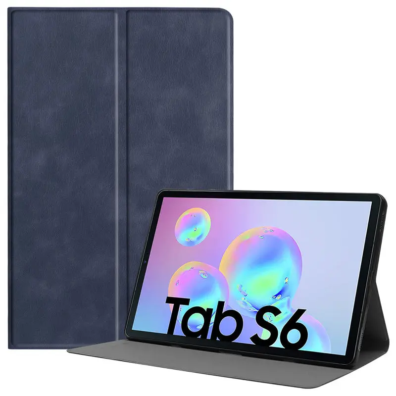 Dark blue Чехол для Samsung Galaxy Tab S6 10,5 SM-T860 SM-T865 T860 10," Smart Cover Funda Tablet PU кожаный чехол-подставка+ подарок - Цвет: Dark blue