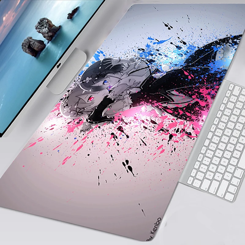 

XXL Re Zero Kara Mousepad Kawaii Gaming Accessories Non-slip Mouse Pad 40x90CM Mausepad Deskmat Tappetino Mouse Tapis De Souris