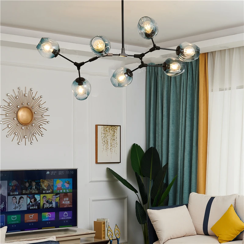 

Modern Glass Chandelier ceiling Dinning room Bedroom Lustre simple Ball nordic Chandelier Lighting Kitchen Fixtures Hanging Lamp