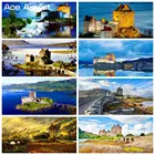 Шотландский замок эйлеан Донан и макензийский равнинный горной местности вышивка пейзажа мозаичный пейзаж 5D DIY алмазная живопись для декора стен