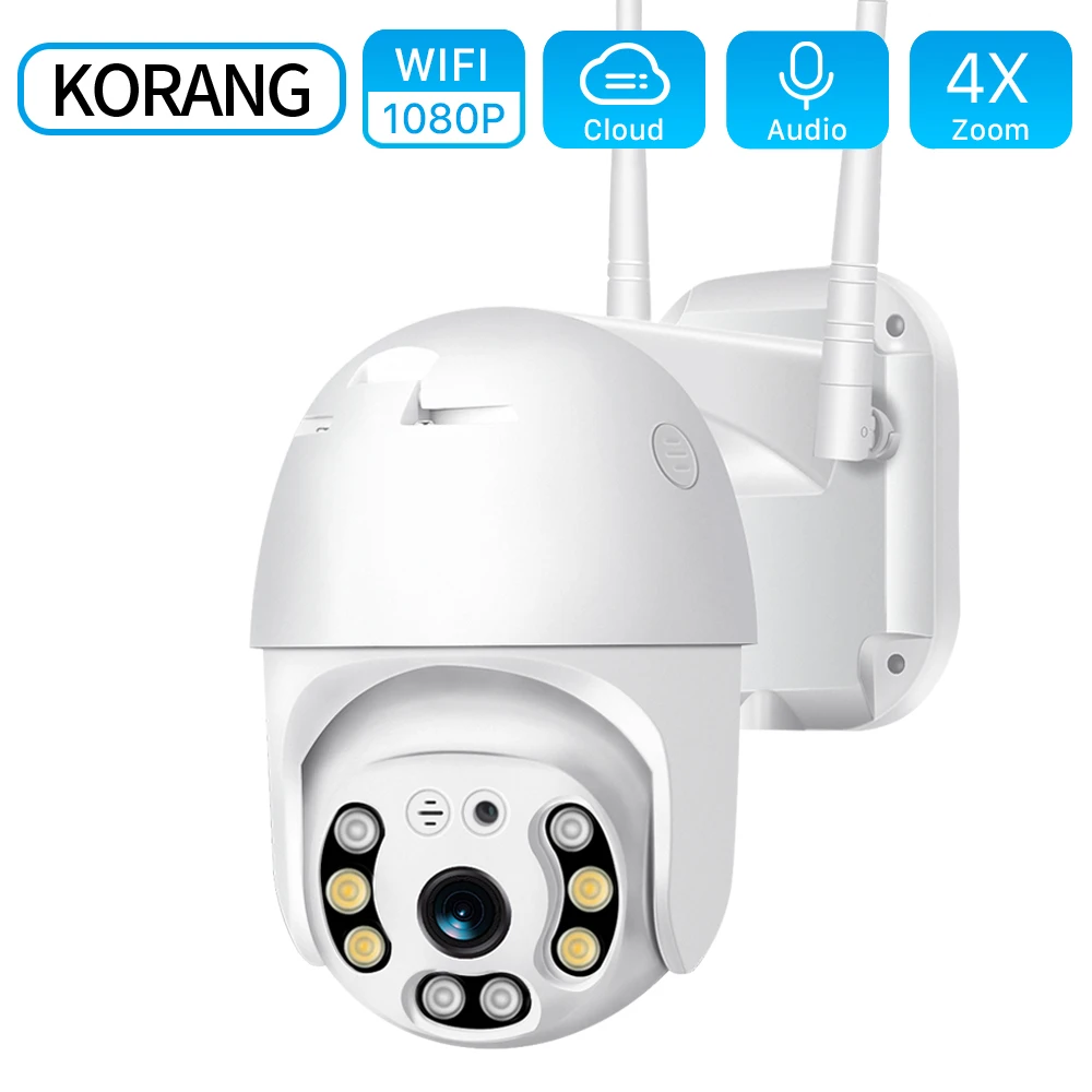 

IP-камера KORANG, 5 МП, Wi-Fi, PTZ, H.265, 2 МП, 4-кратный зум, ии, датчик присутствия, 1080P